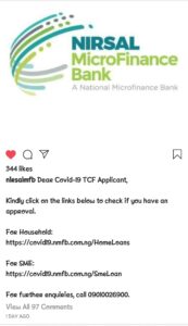 NMFB Sends New Directive To Covid-19 TCF Loan Applicants